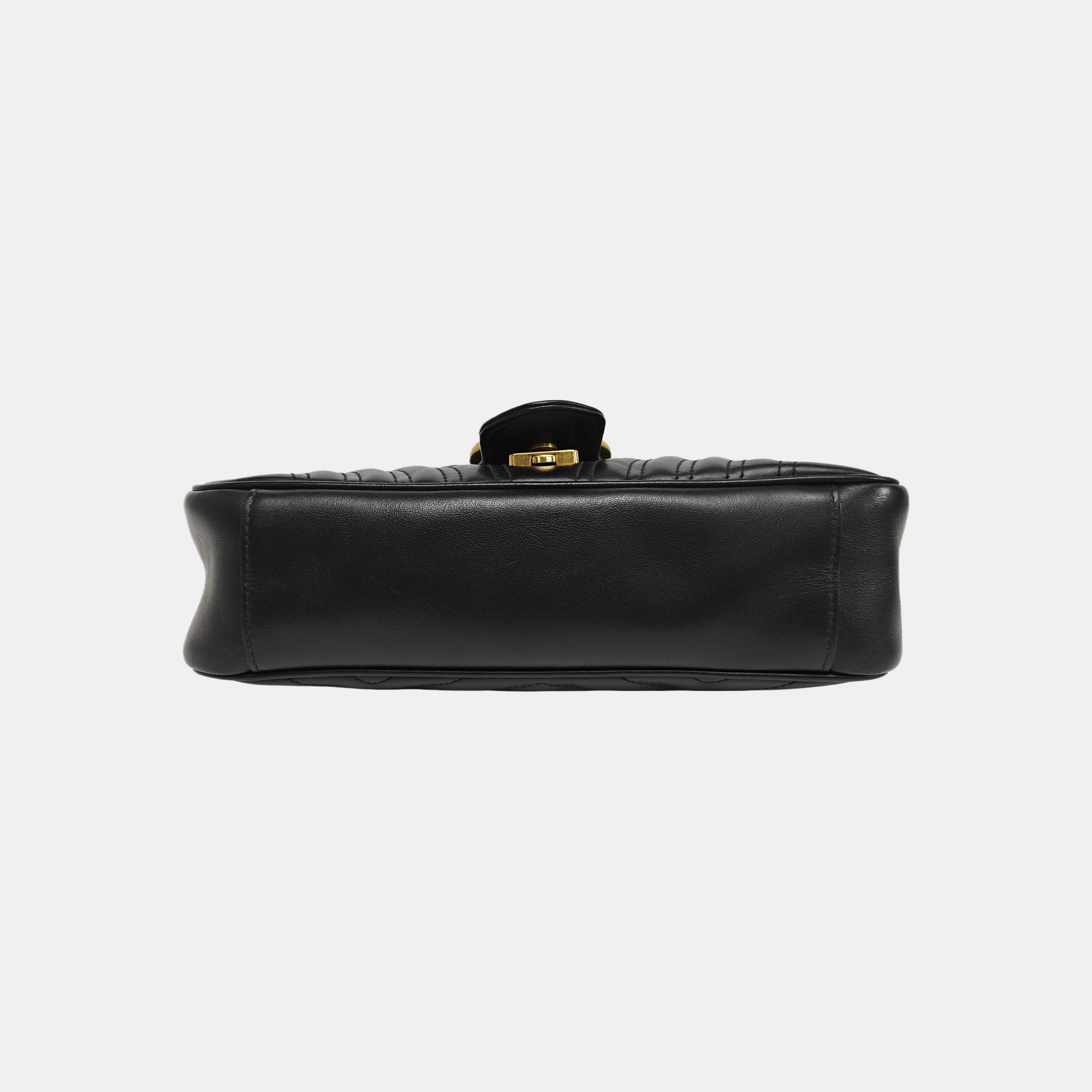 GG Marmont Medium Quilted Calfskin Black
