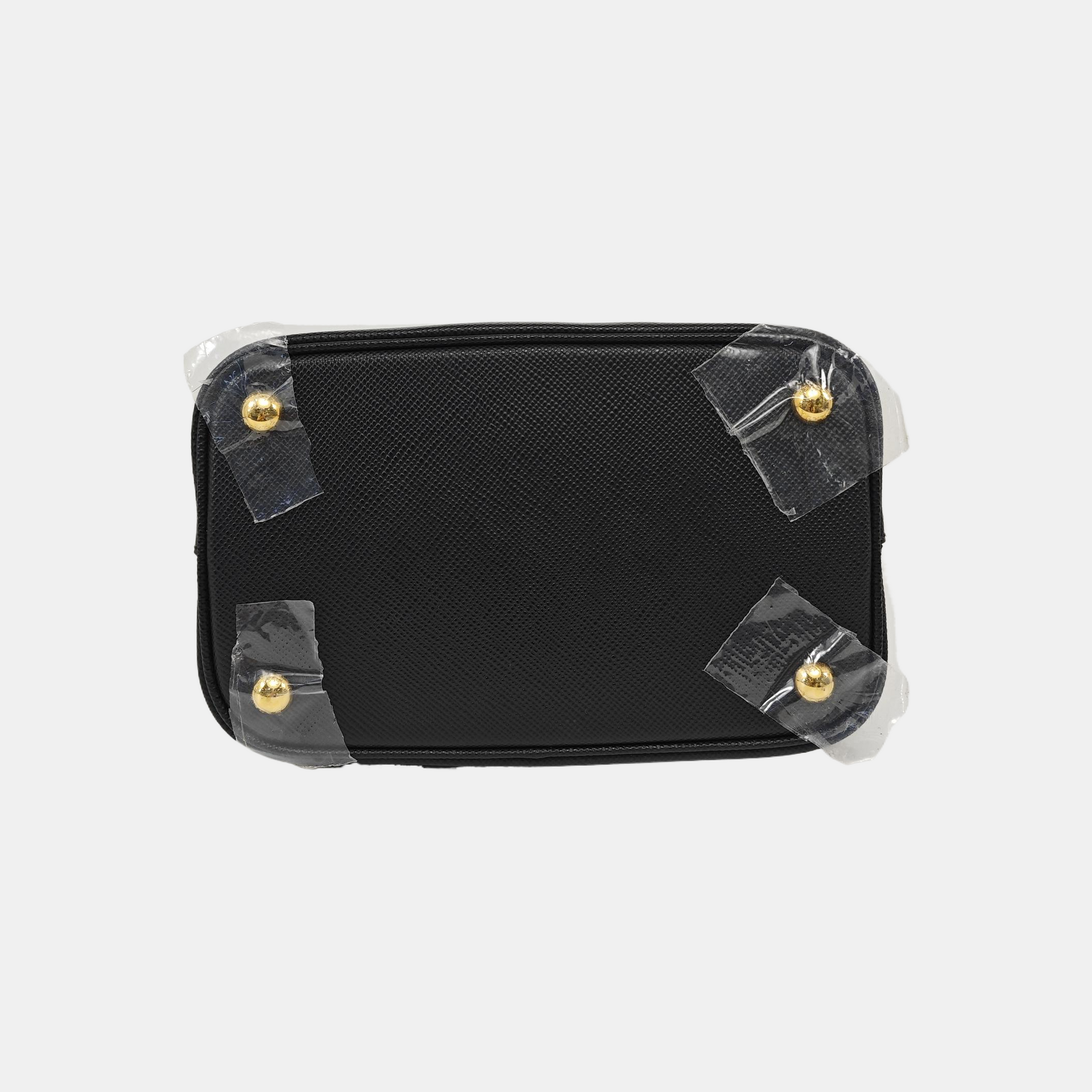 Panier Medium Saffiano Calfskin Black