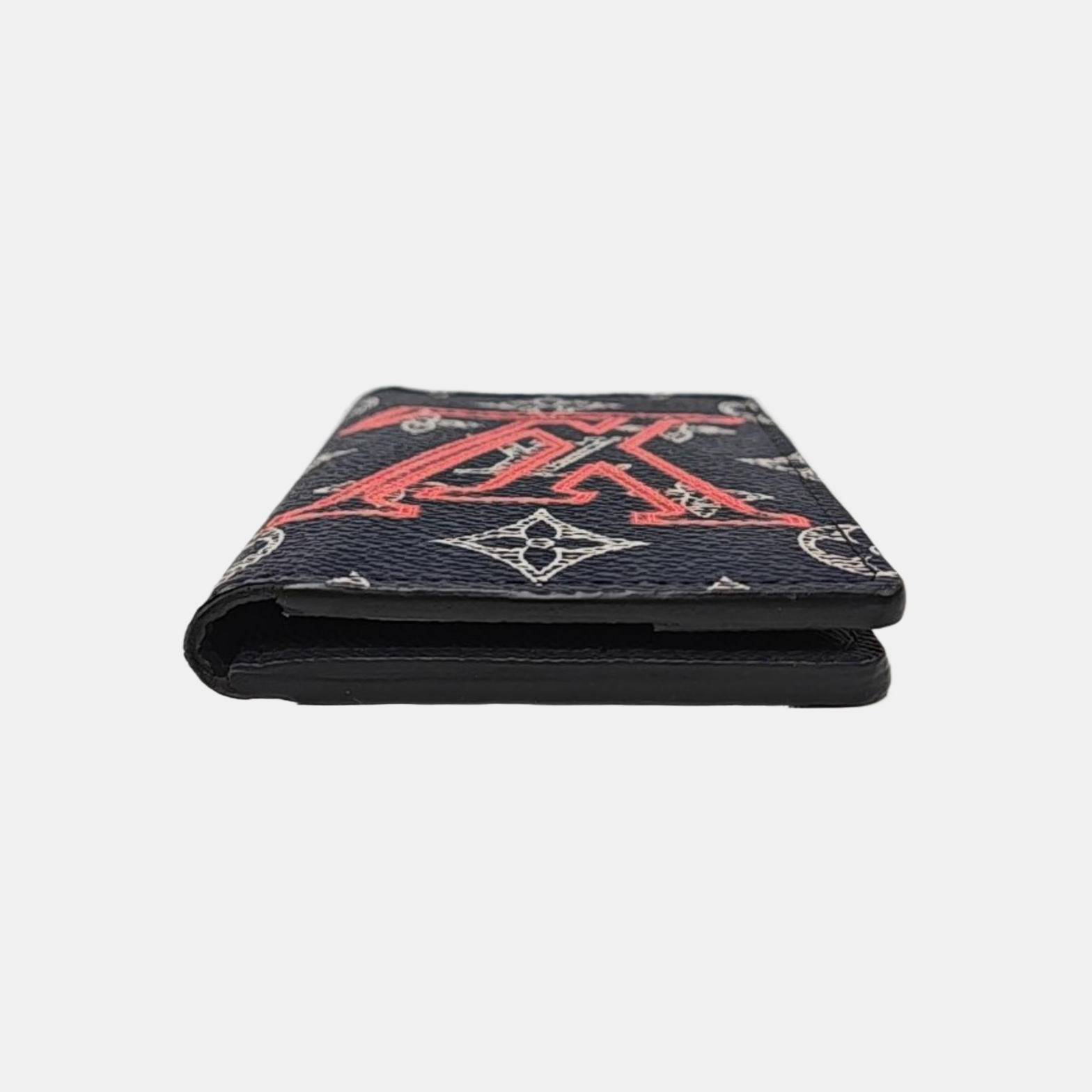 Monogram Coated Canvas Card Holder Blue