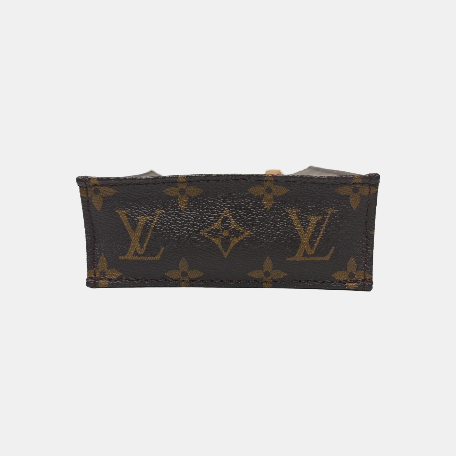 SAC PLAT Mini Monogram Coated Canvas Brown