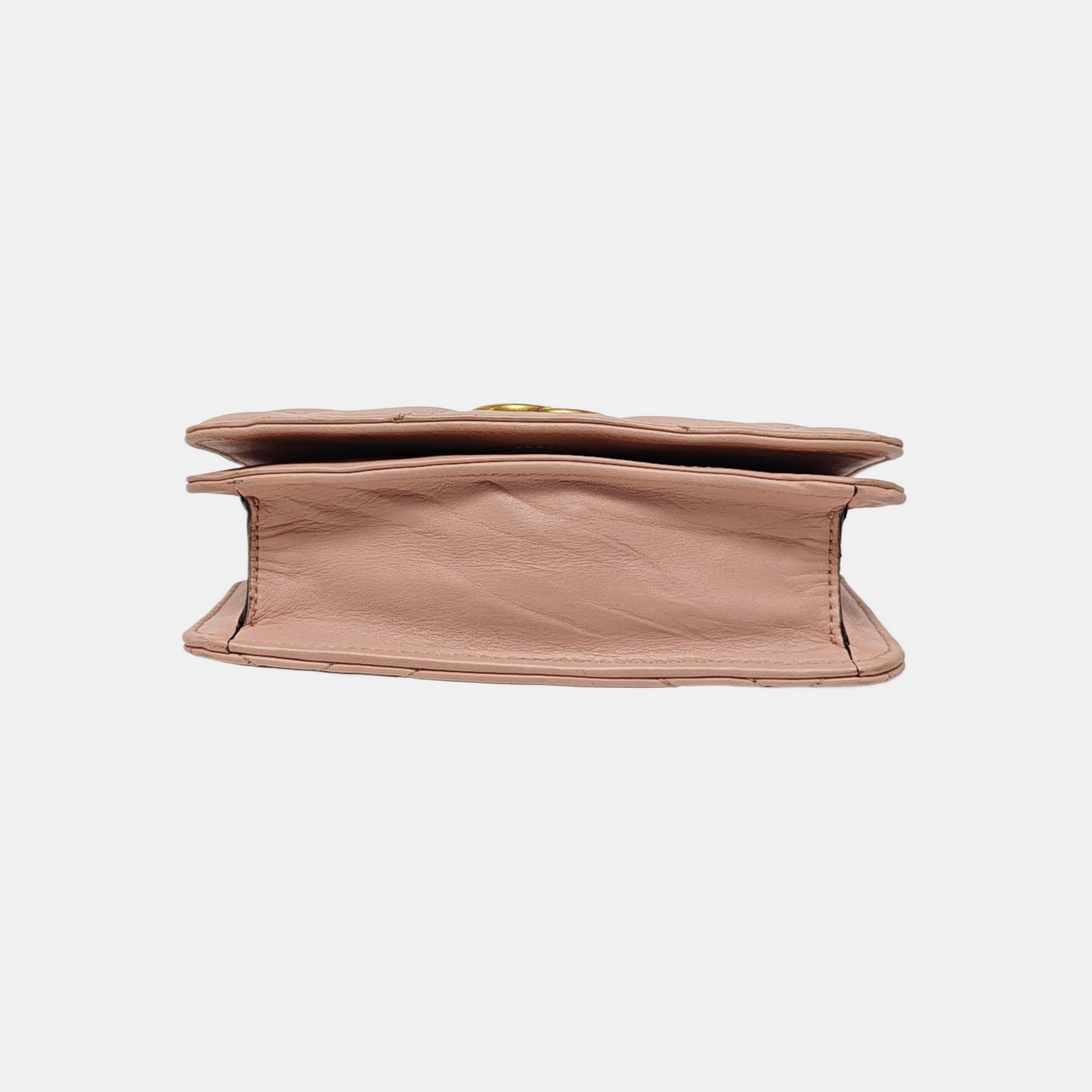 GG Marmont Super Mini Quilted Calfskin Pink