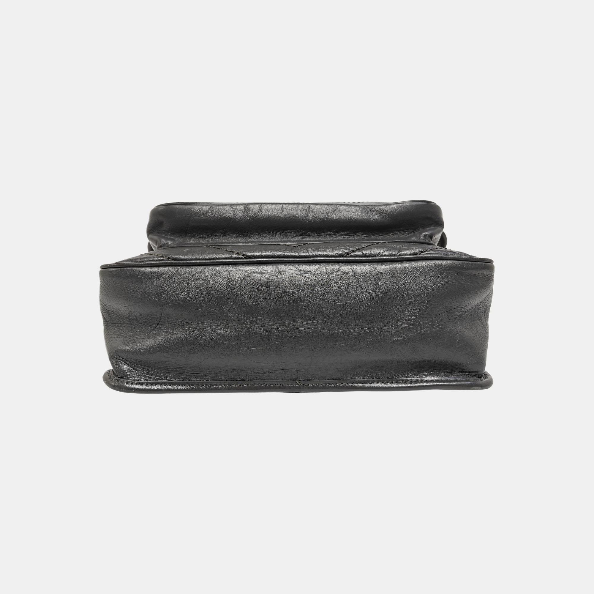 NIKI Medium Chevron Calfskin Gray