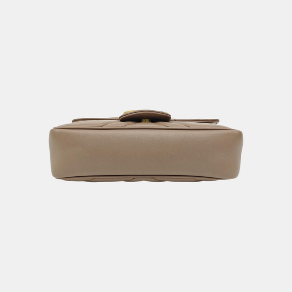 GG Marmont Mini Quilted Calfskin Beige