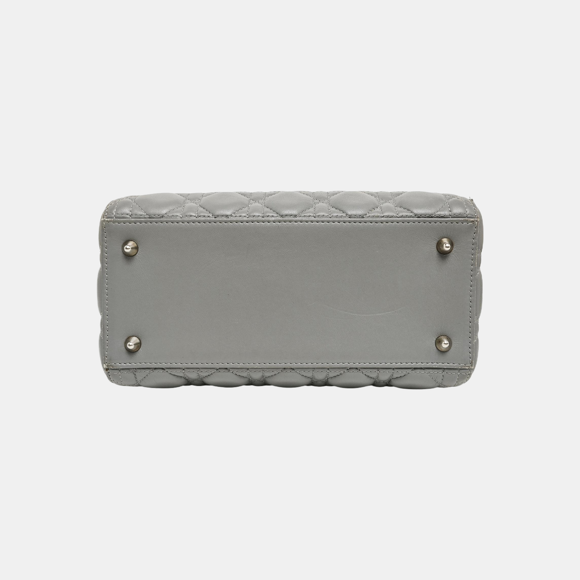 Lady Dior Medium Cannage Lambskin Gray