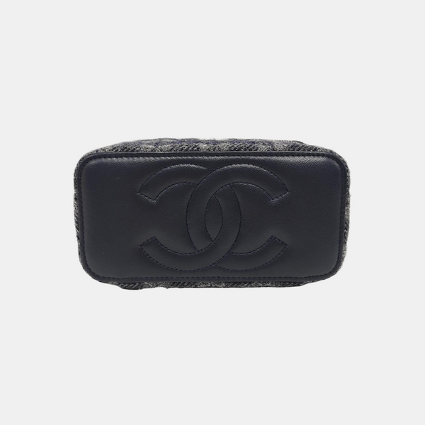 VANITY CASE Quilted Wool Blue