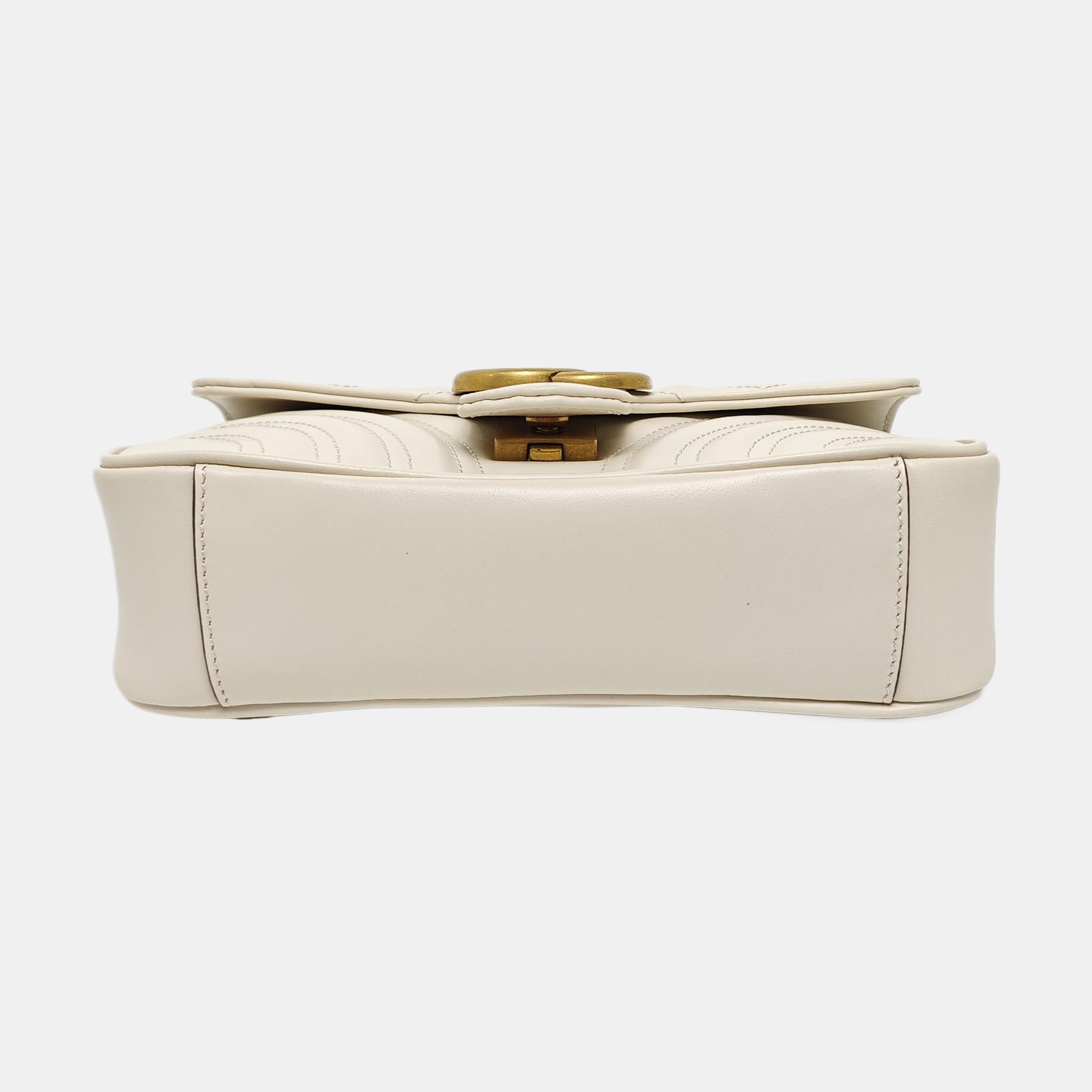 GG Marmont Small Quilted Calfskin White