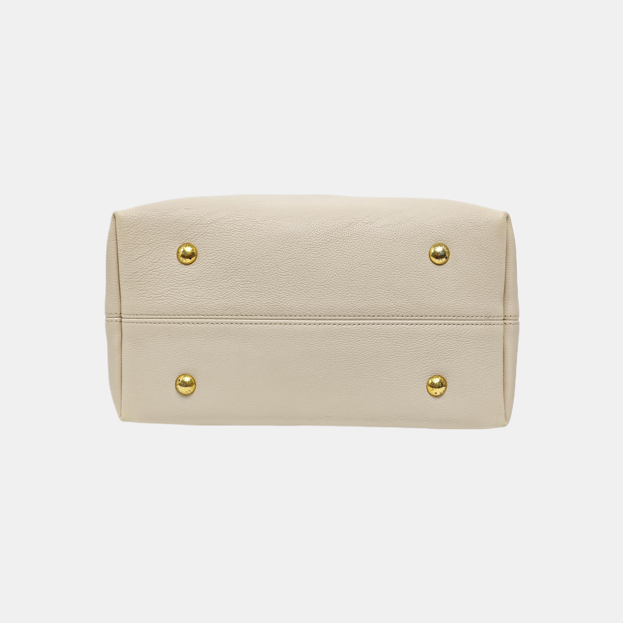 LOW KEY HOBO MM Monogram Calfskin Beige