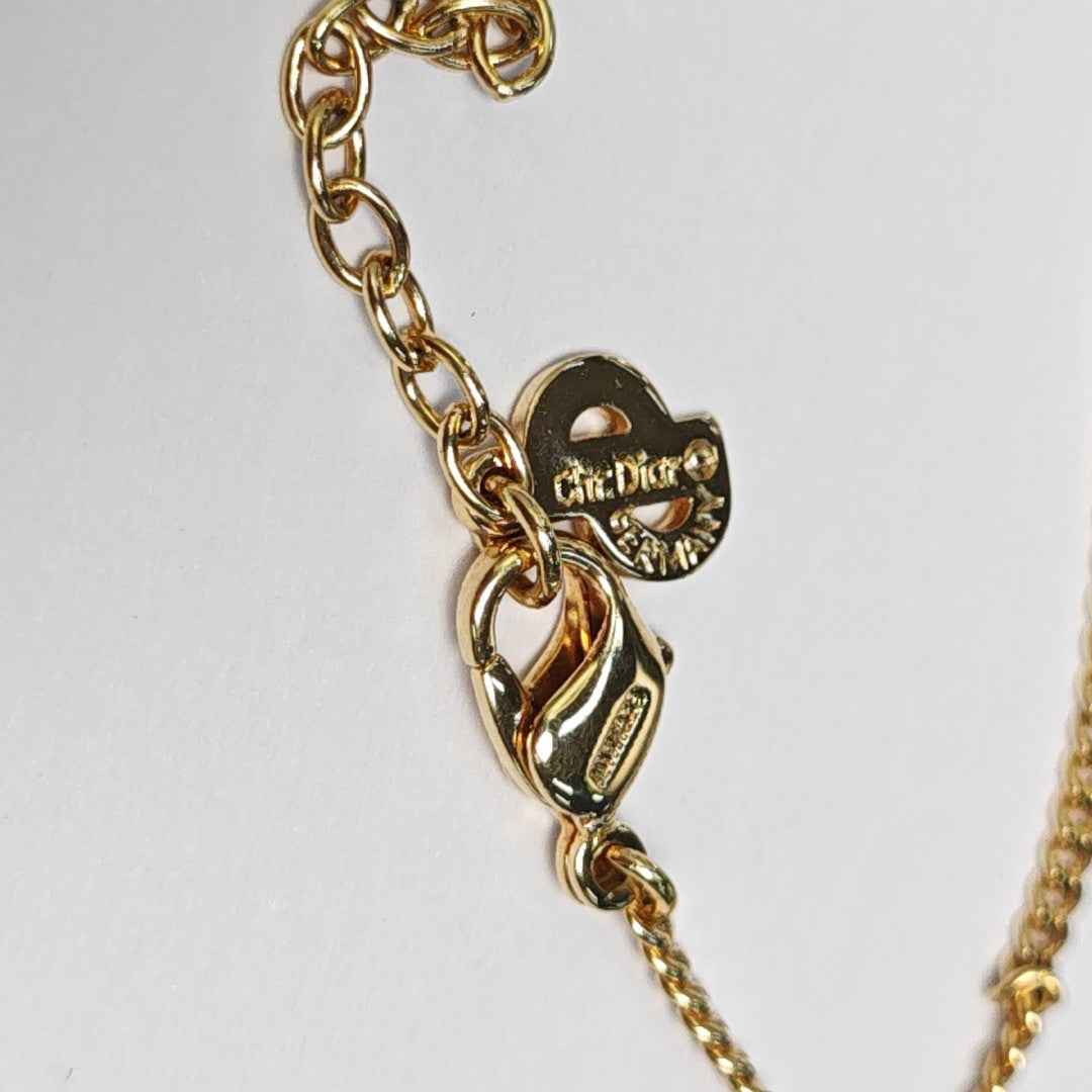 Dior Oblique Metal Gold Necklace