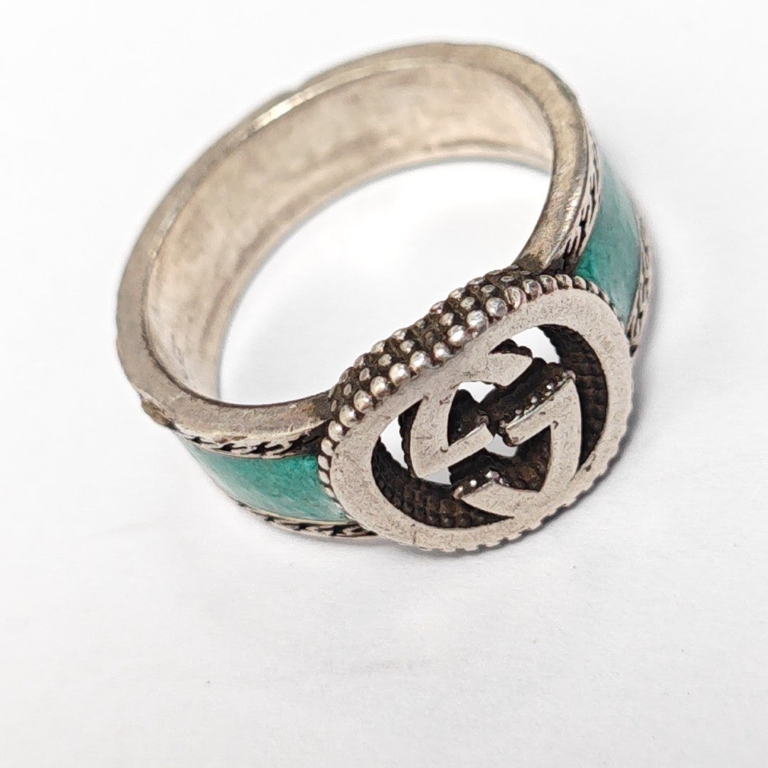 Interlocking G 925 Sterling Silver Ring EU 62