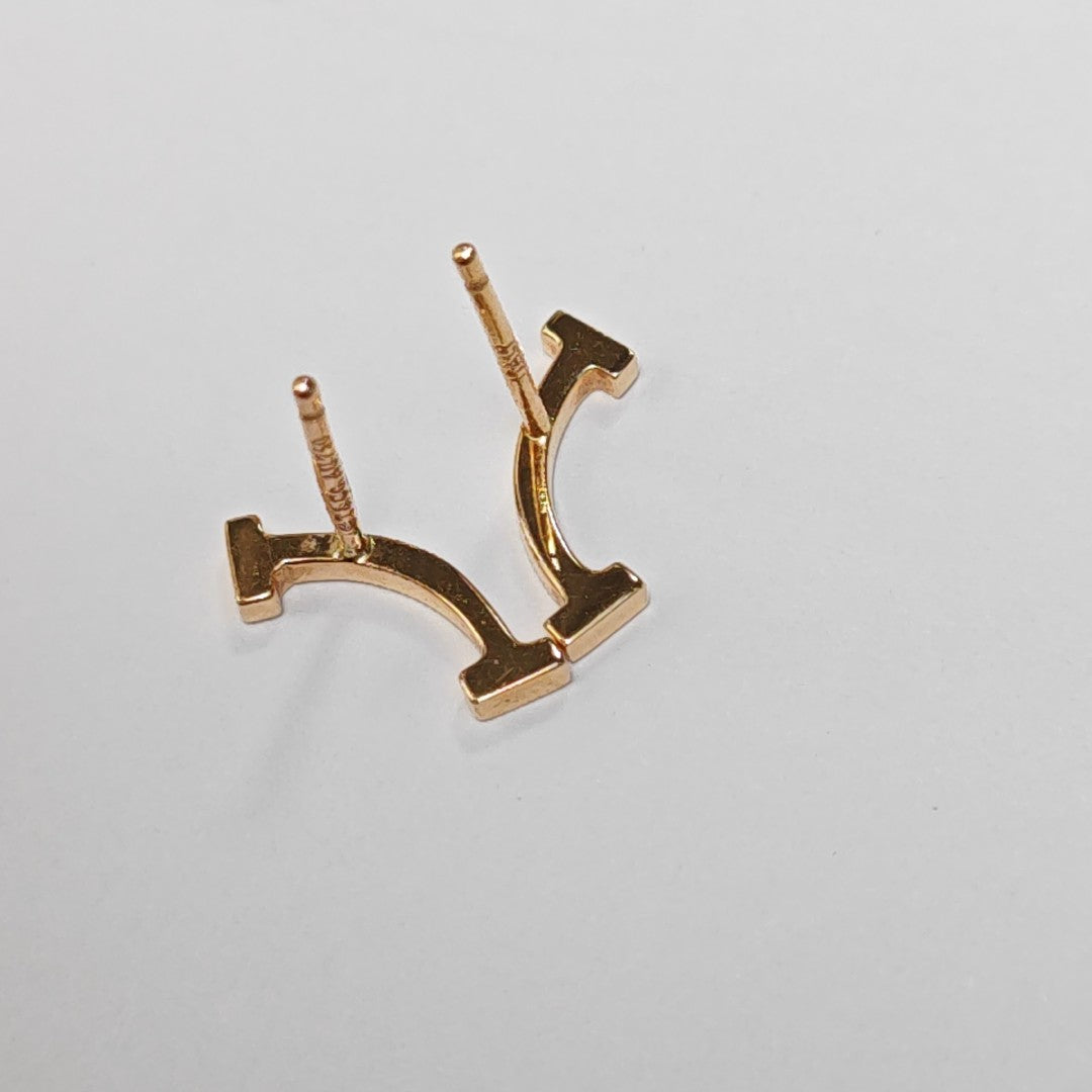 Tiffany T 18k Rose Gold Stud Earrings