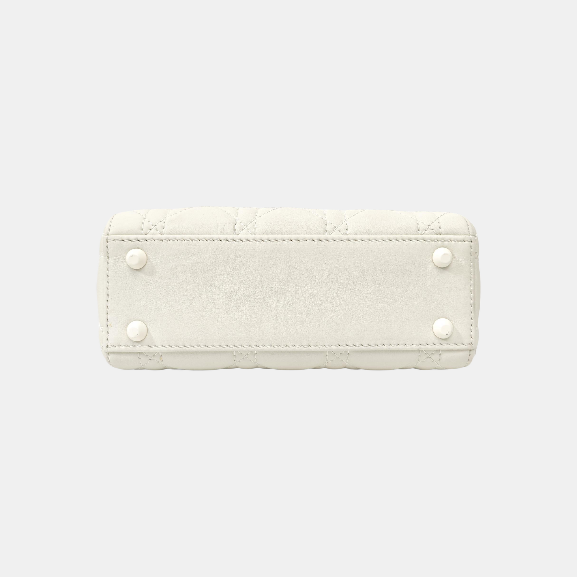 Lady Dior Mini Cannage Lambskin White