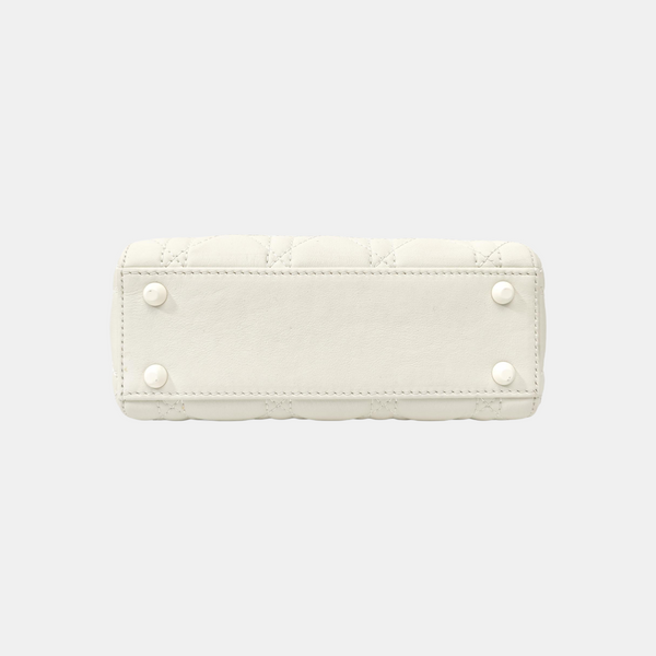 Lady Dior Mini Cannage Lambskin White