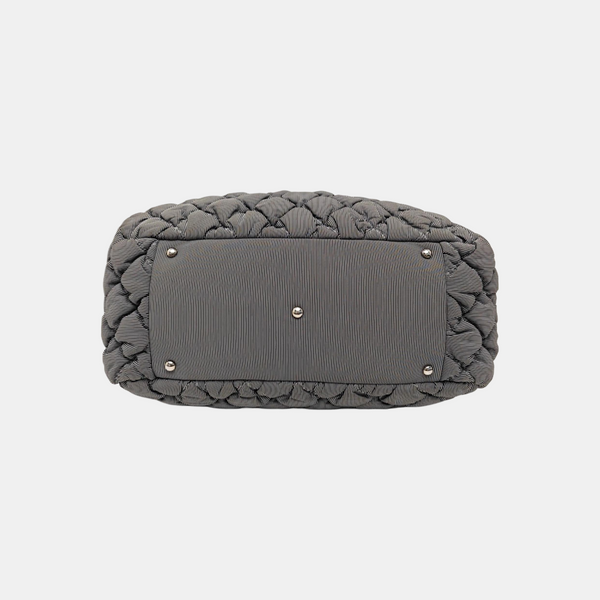 Quilted Fabric Shoulder Bag Gray