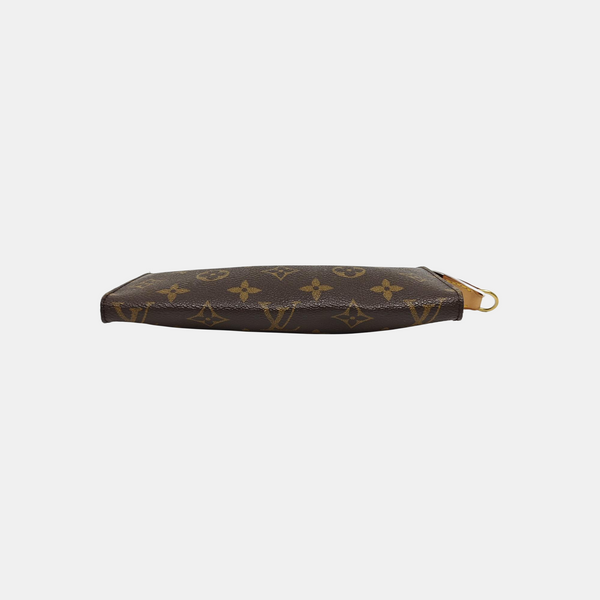 Monogram Coated Canvas Clutch Brown