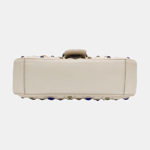 GG Marmont Medium Quilted Calfskin White