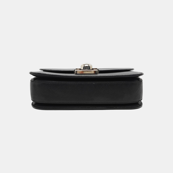 Saffiano Calfskin Shoulder Bag Black