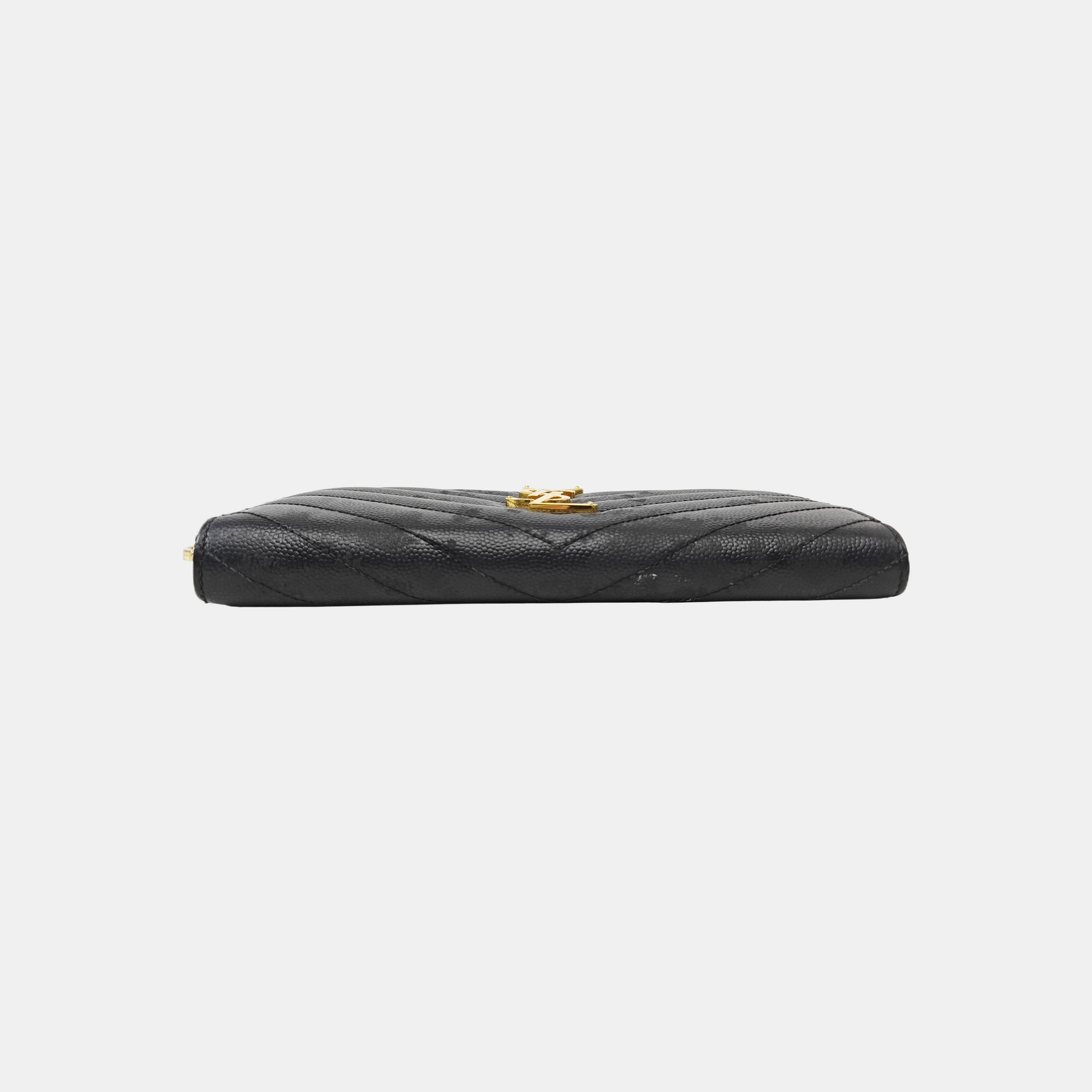 MONOGRAM Chevron Calfskin Black Wallet