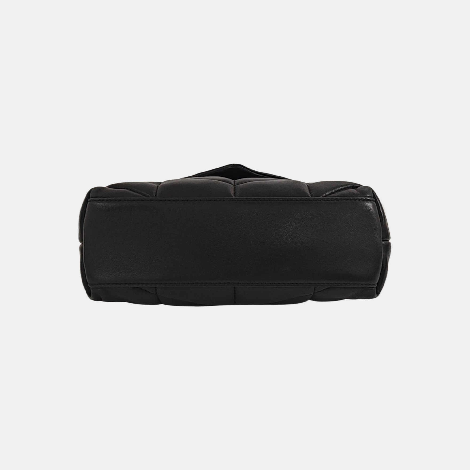 PUFFER Mini Chevron Lambskin Black
