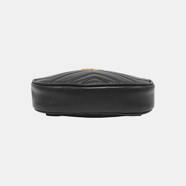 Authenticated pre-owned  GG Marmont Quilted Calfskin Black - Belt Bag at Looply