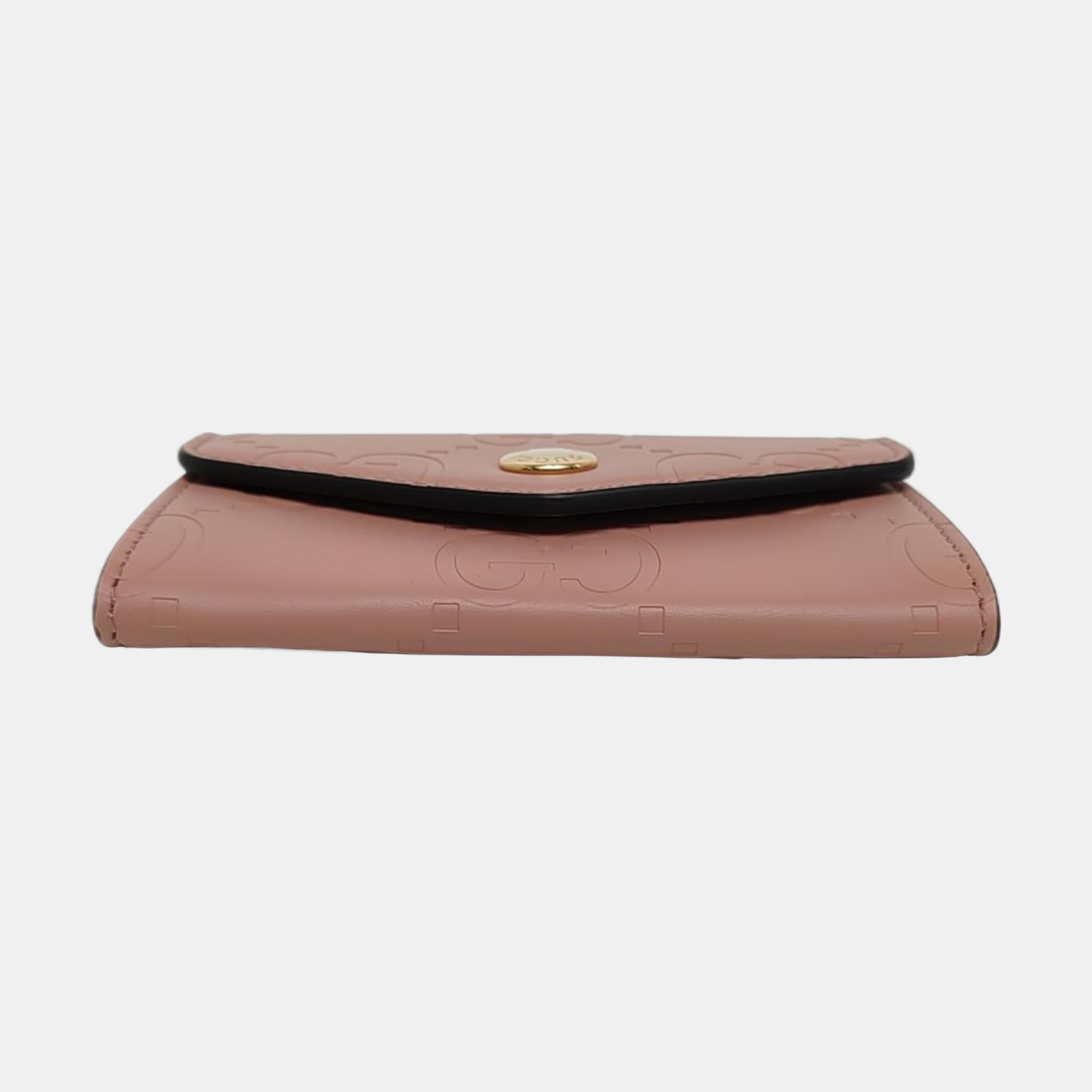 Monogram Calfskin Card Holder Pink