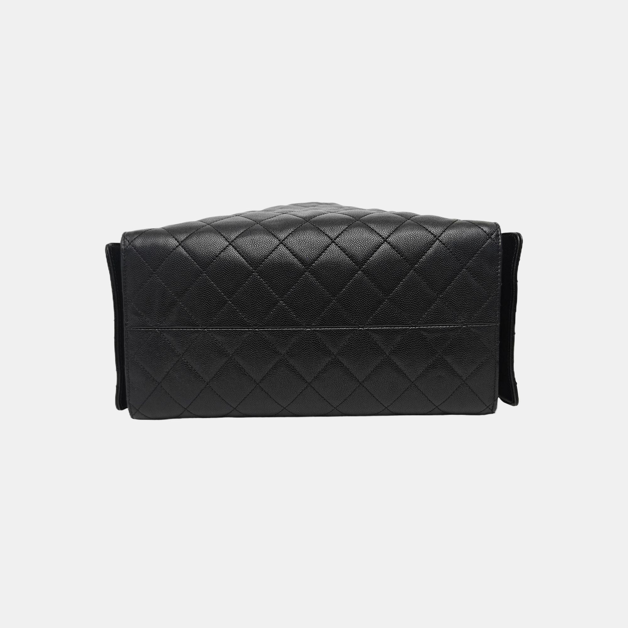 CHANEL 25 Medium Quilted Calfskin Black