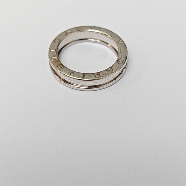 B.ZERO1 18k White Gold Silver Ring EU 56
