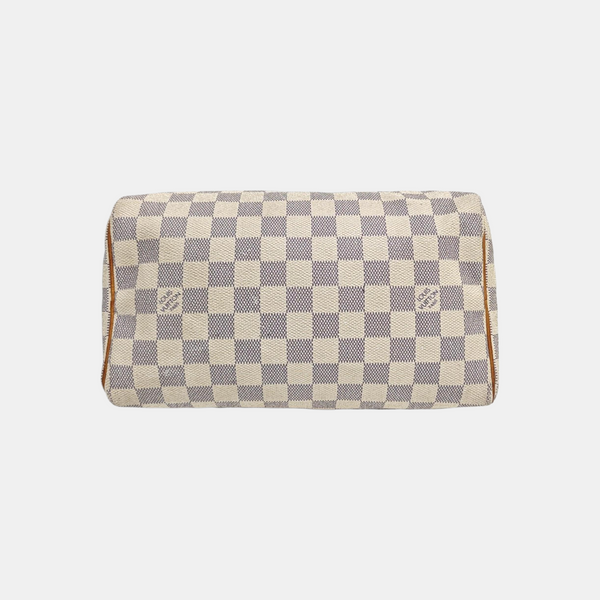 SPEEDY 25 Damier Azur Coated Canvas White