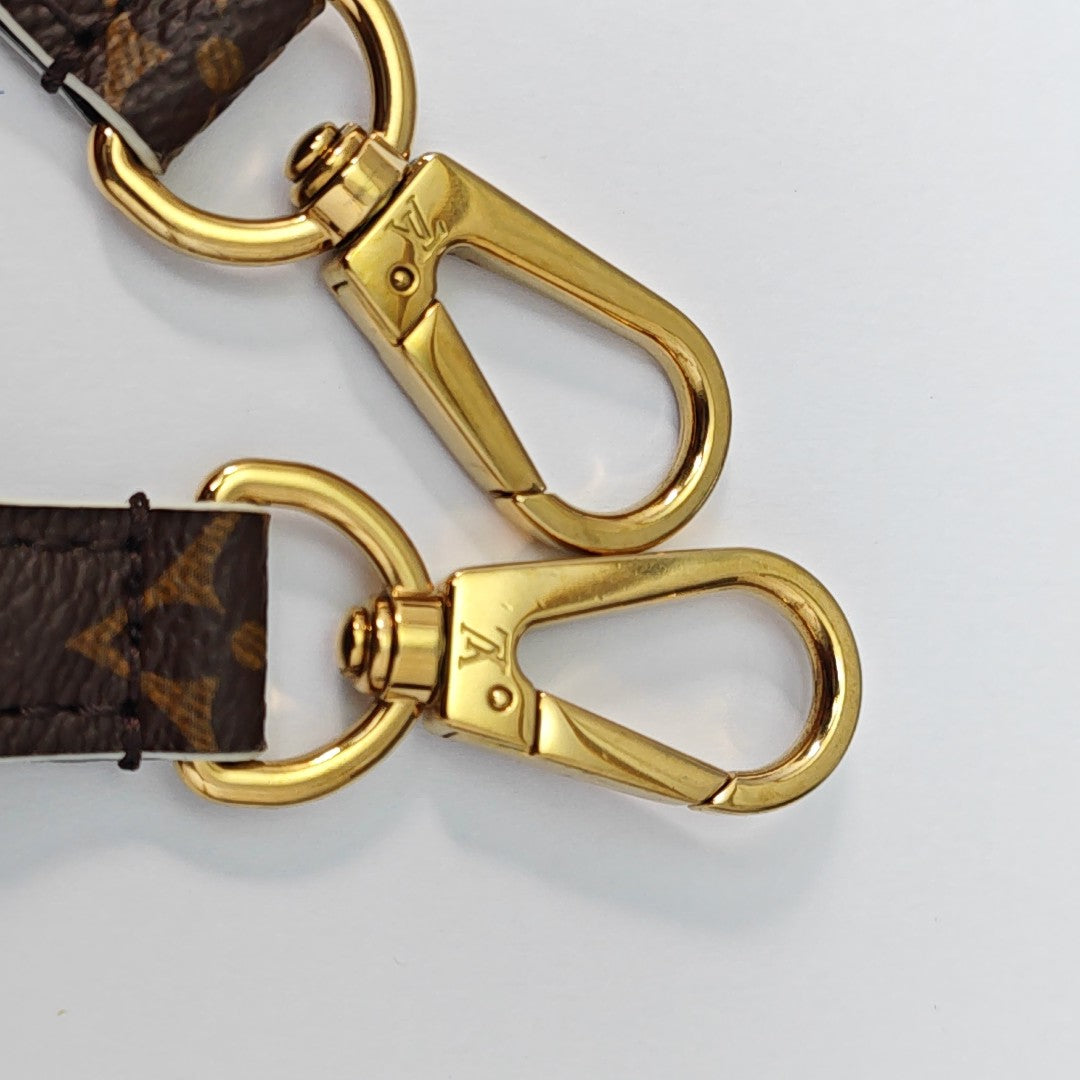 Monogram Coated Canvas Bag Strap Brown