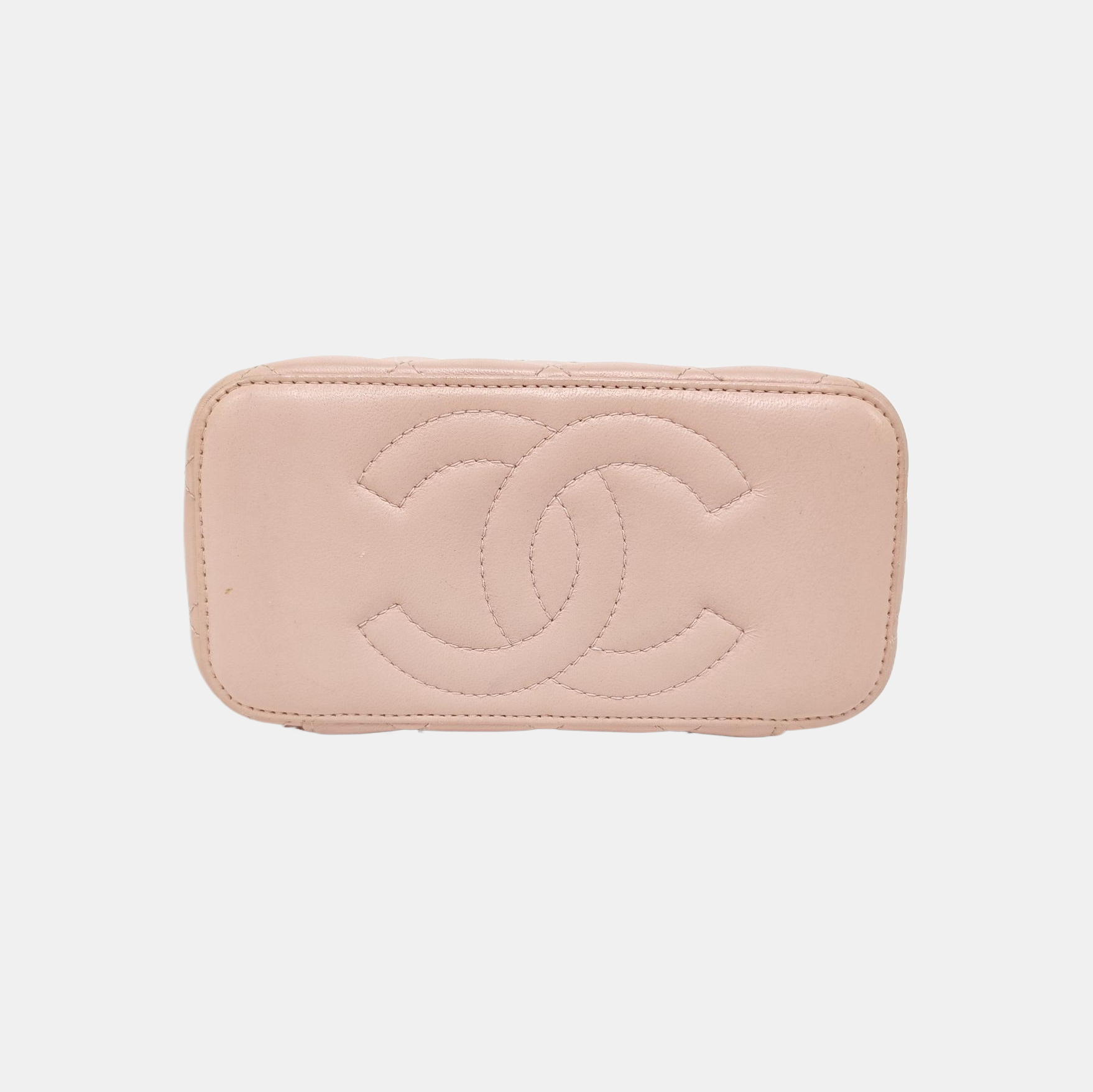 VANITY CASE Small Quilted Lambskin Pink