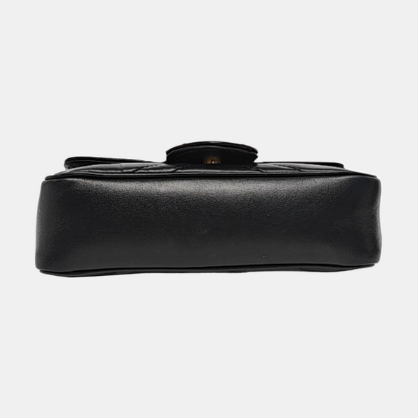 GG Marmont Mini Quilted Calfskin Black