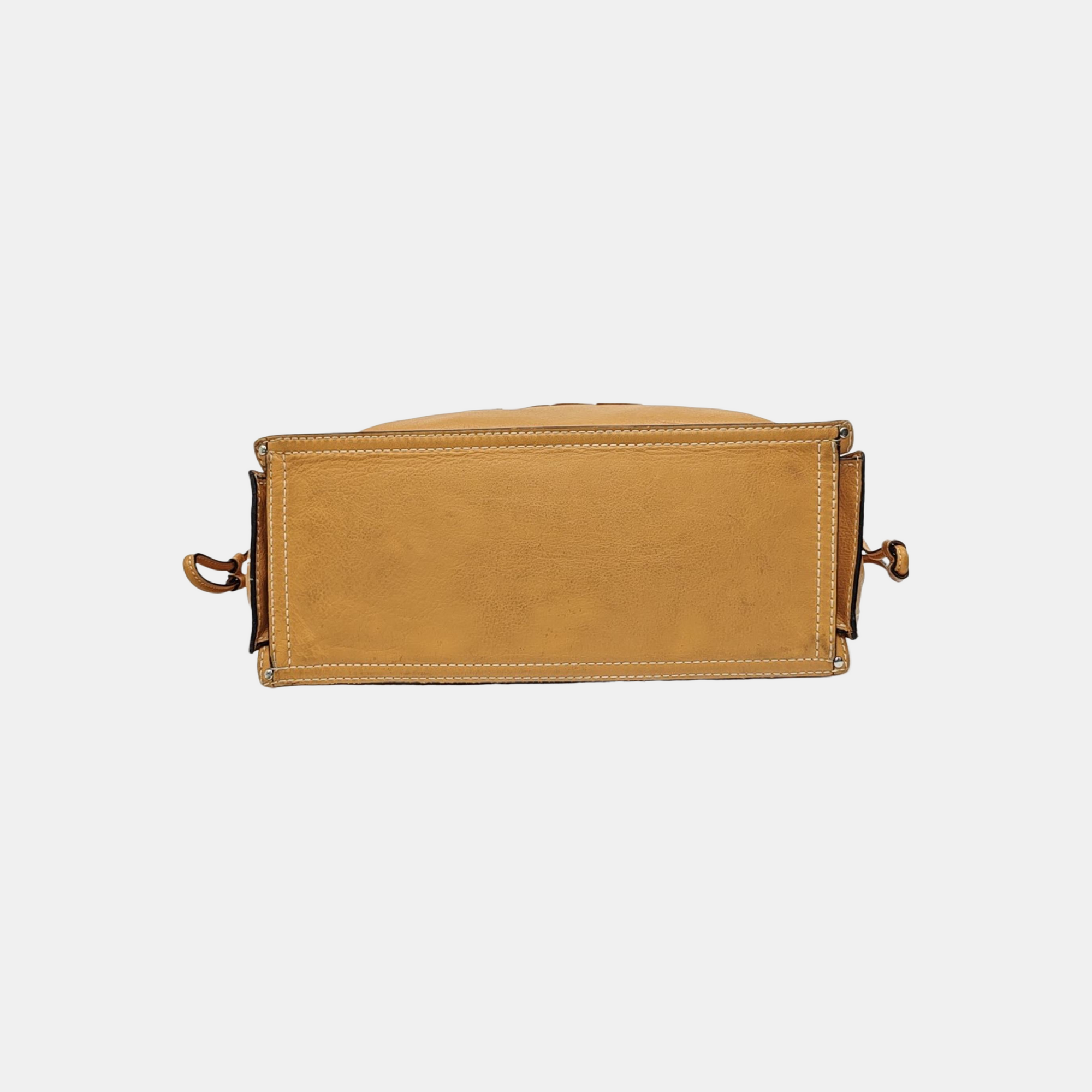 Calfskin Top Handle Bag Brown