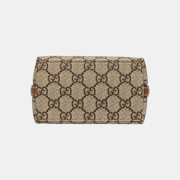 GG Emblem Monogram Coated Canvas Beige