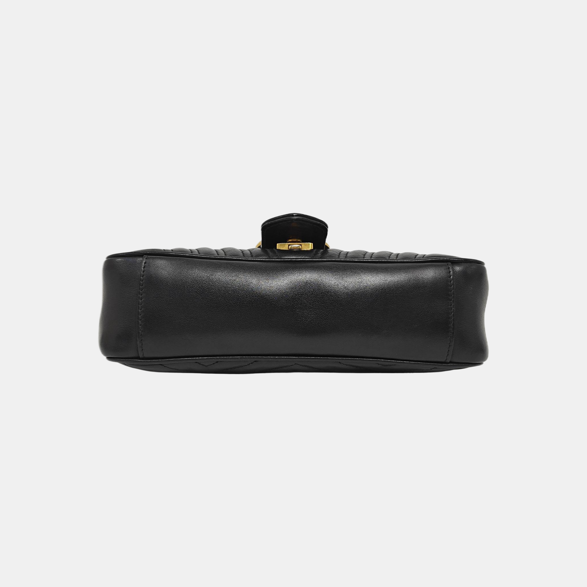 GG Marmont Medium Quilted Calfskin Black