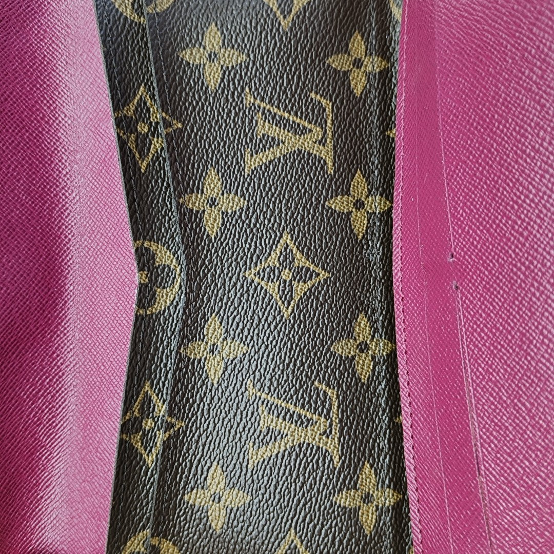 JOSÉPHINE Monogram Coated Canvas Brown Wallet