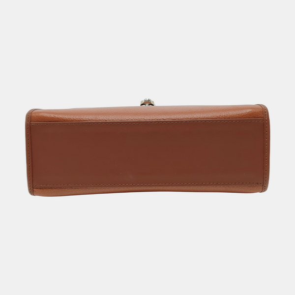 Calfskin Top Handle Bag Brown