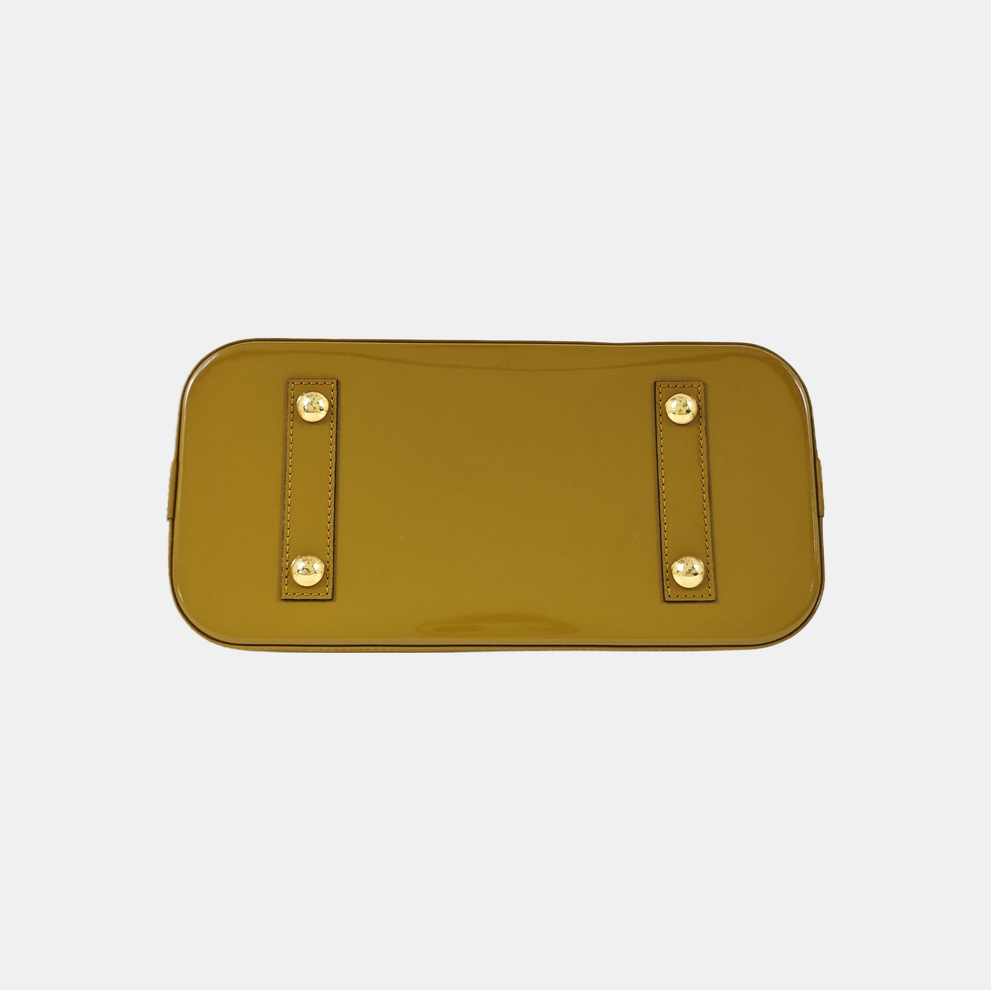 Authenticated pre-owned  ALMA PM Patent Leather Yellow - Top Handle Bag at Looply