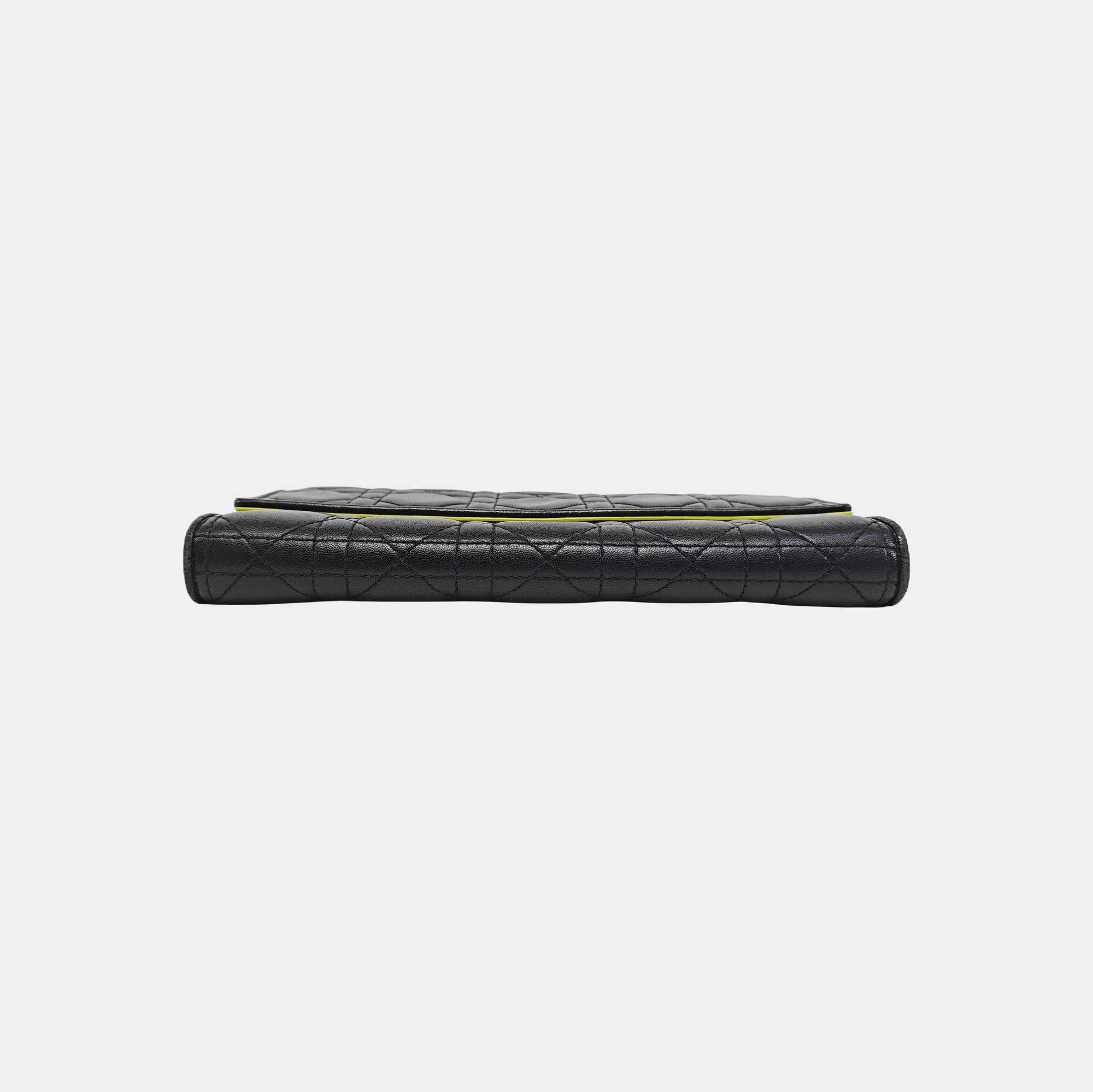 Lady Dior Small Cannage Lambskin Black Wallet