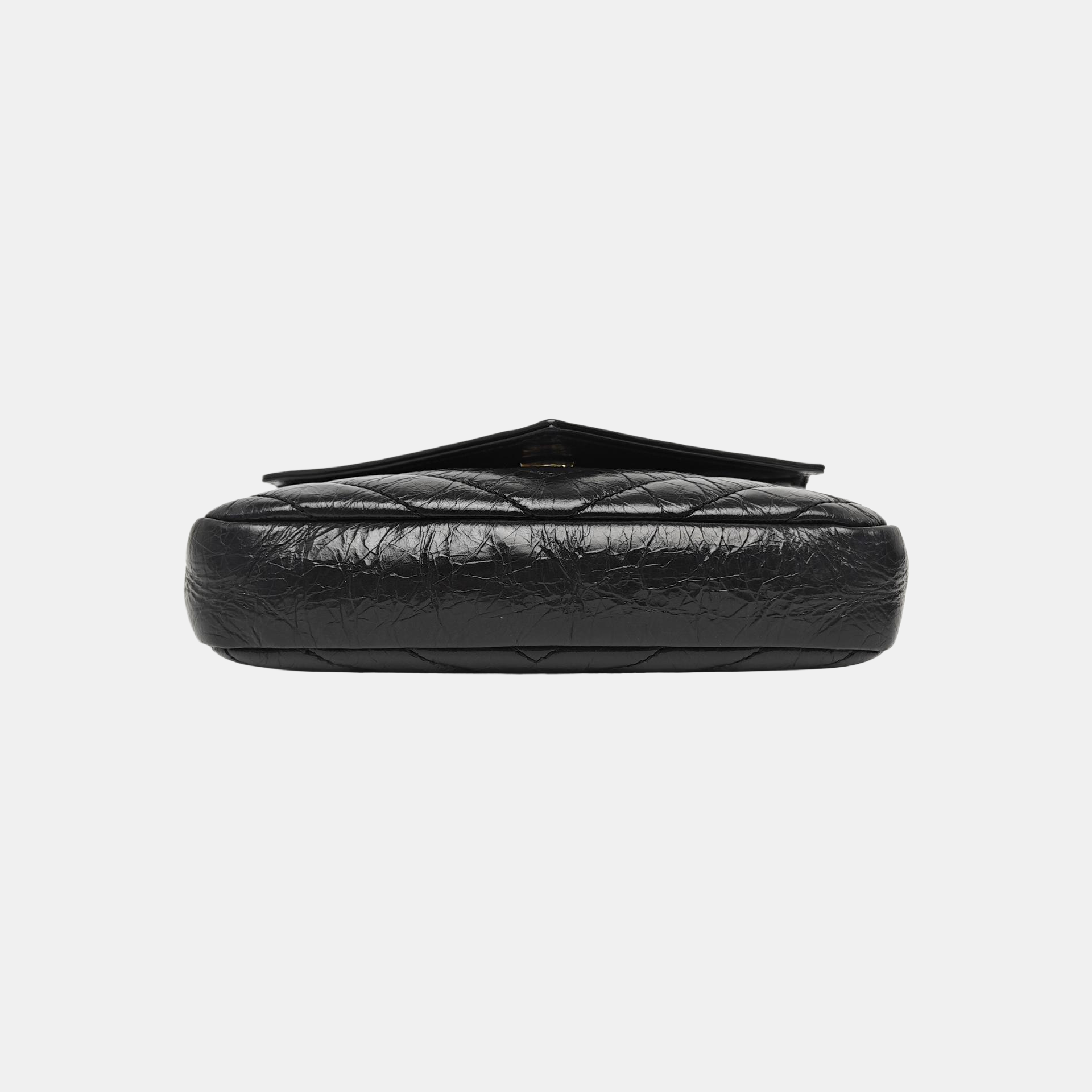 ENVELOPE Small Chevron Calfskin Black