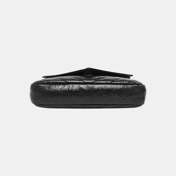 ENVELOPE Small Chevron Calfskin Black