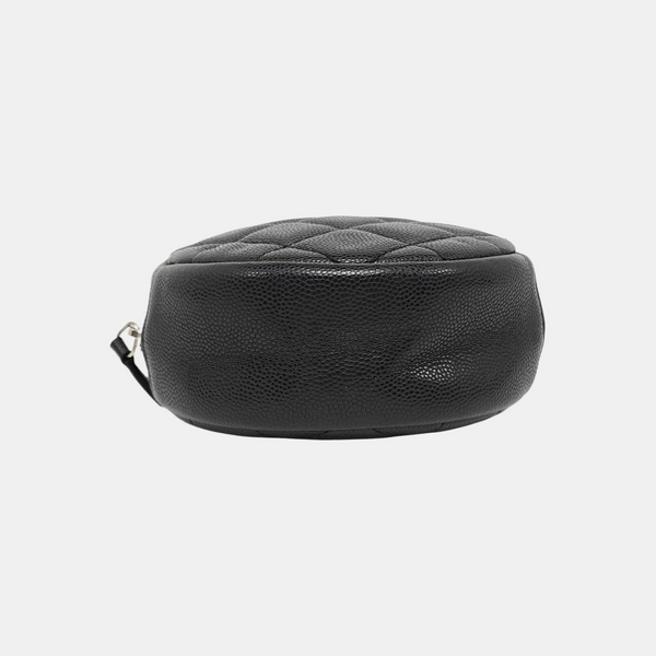 ROUND Quilted Grained Calfskin Black