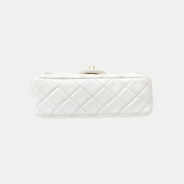 CLASSIC FLAP Mini Quilted Lambskin White