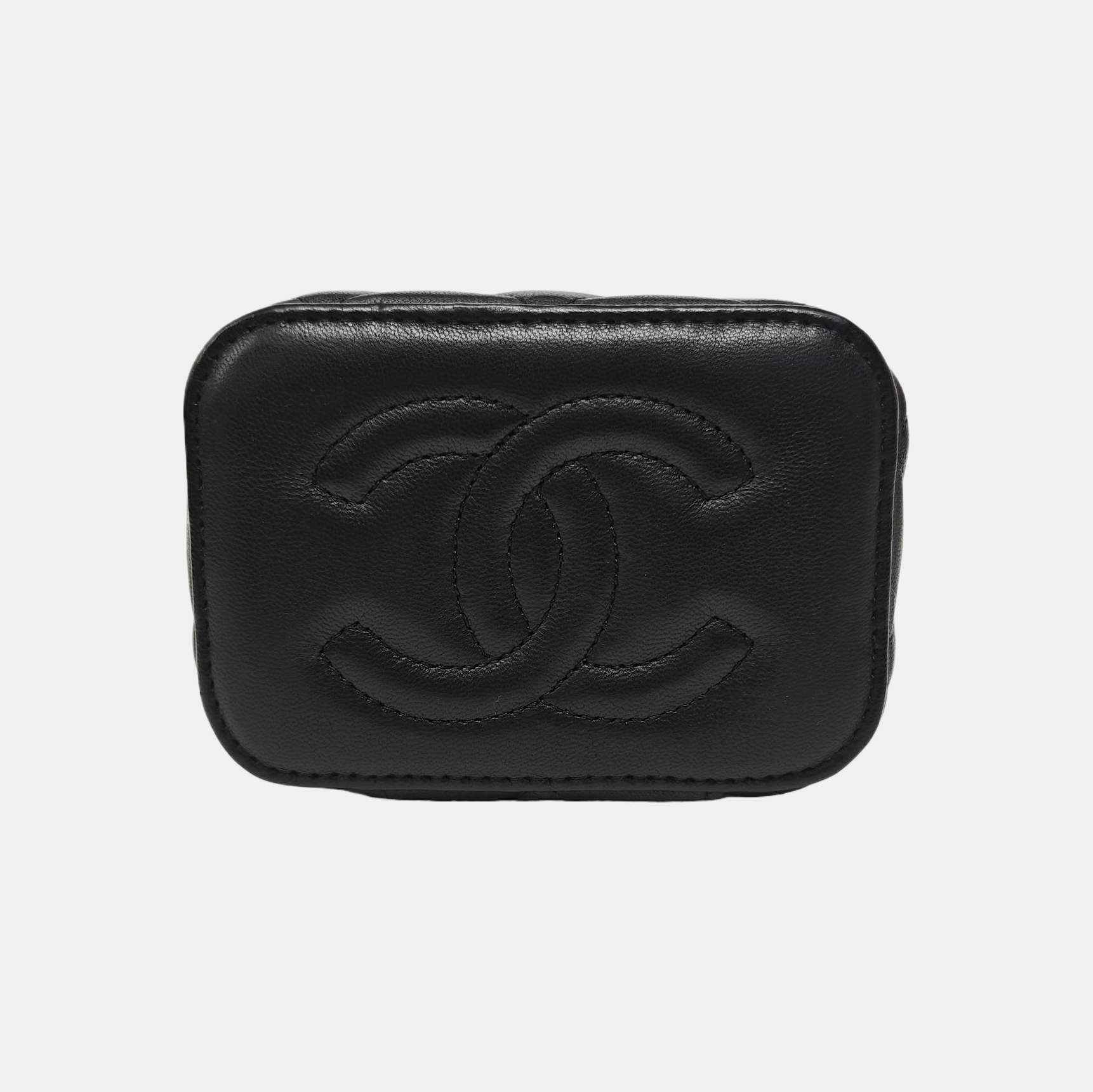 VANITY CASE Mini Quilted Lambskin Black