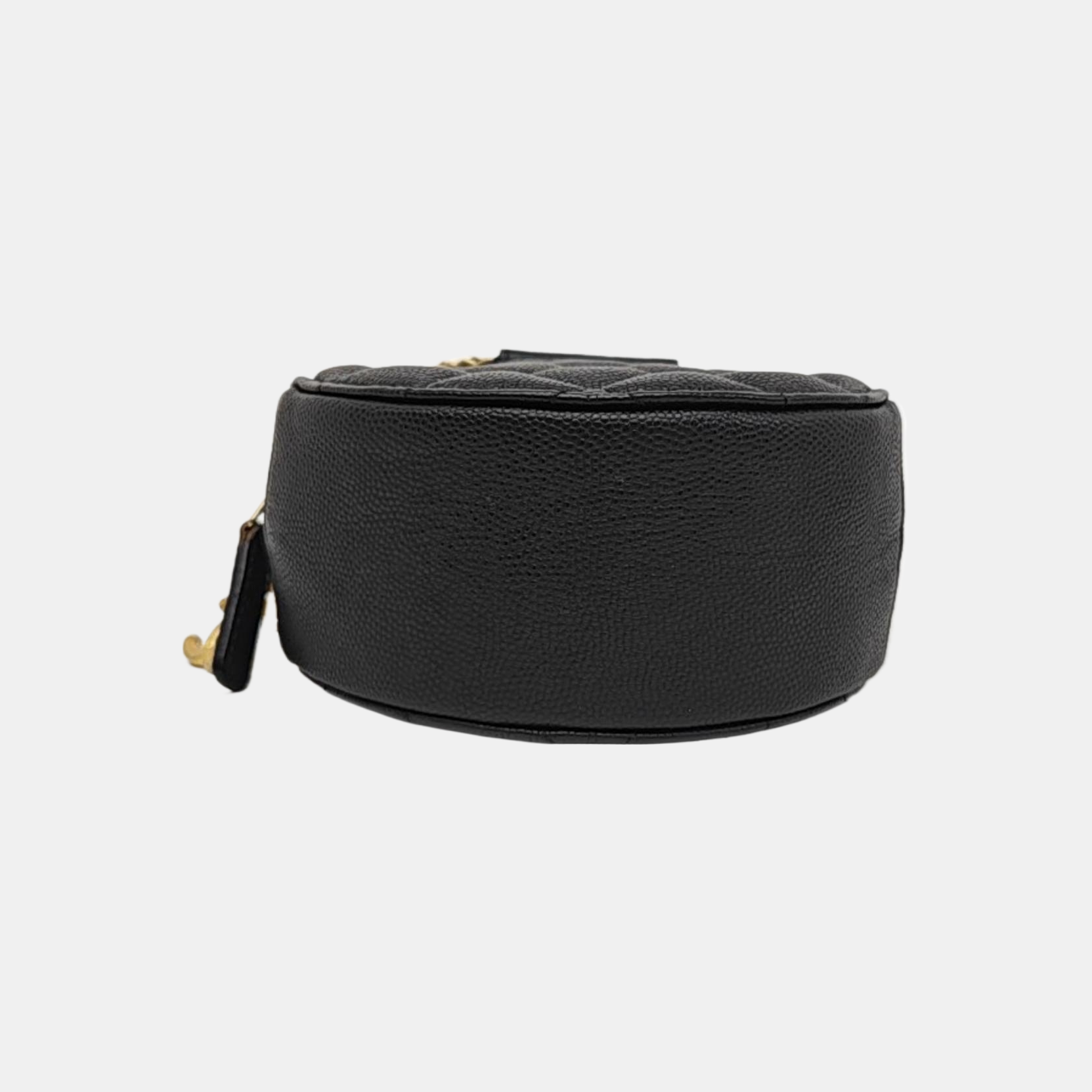 Quilted Grained Calfskin Shoulder Bag Black