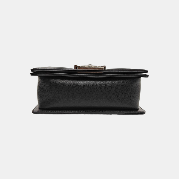 BOY CHANEL Small Quilted Grained Calfskin Black
