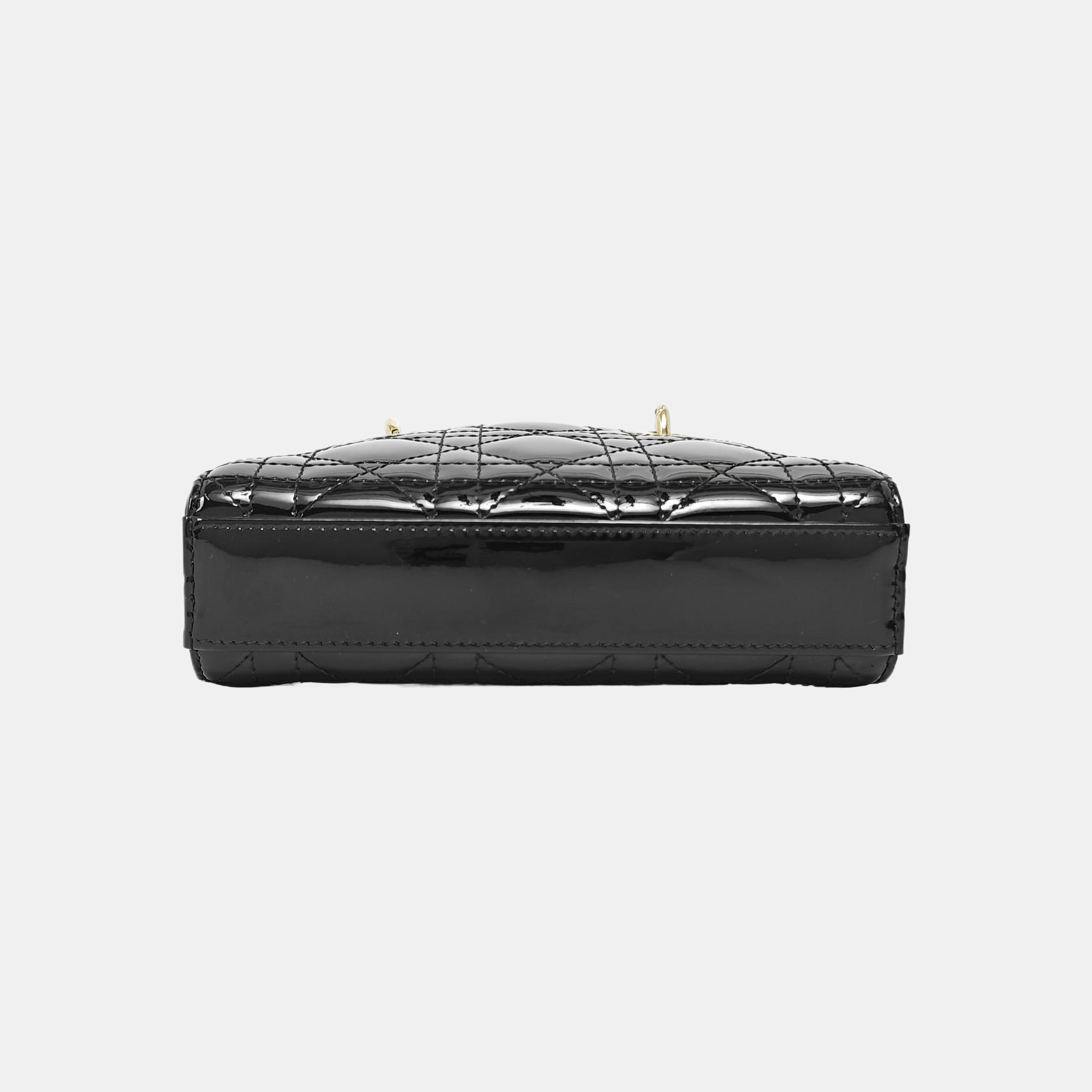 Lady Dior Super Mini Cannage Patent Leather Black