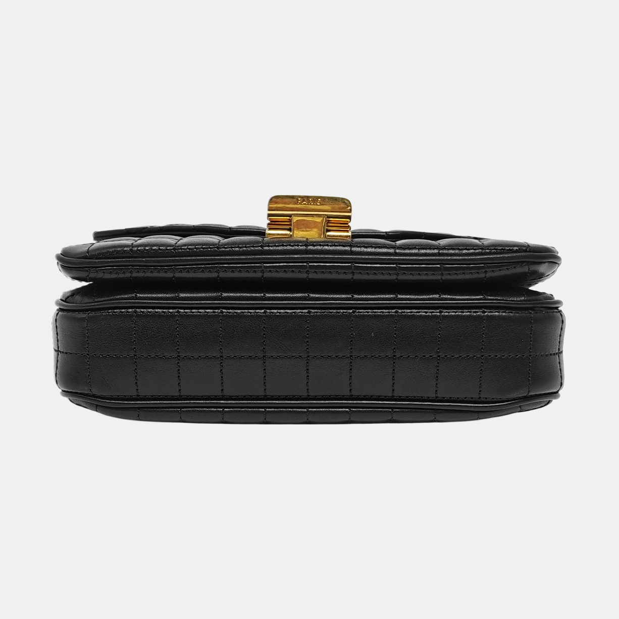 C Small Quilted Calfskin Black