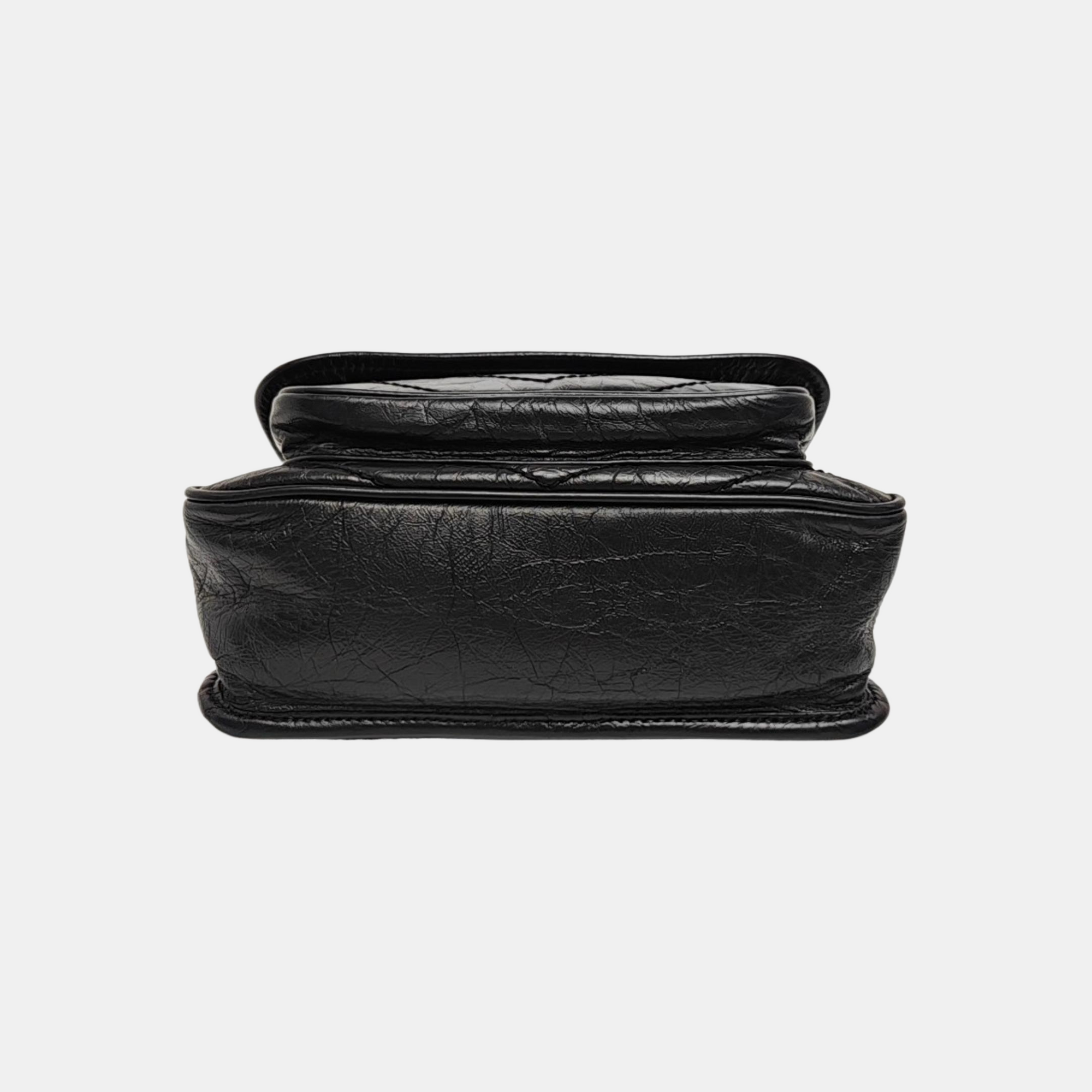 NIKI Small Chevron Calfskin Black