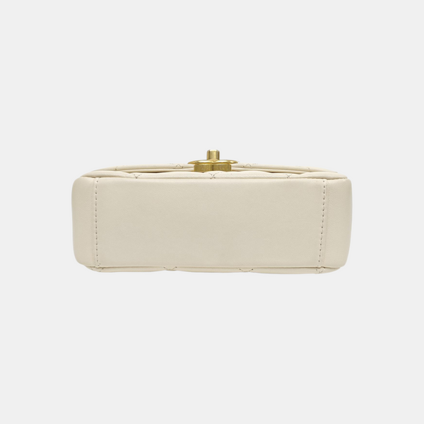 Quilted Calfskin Shoulder Bag White