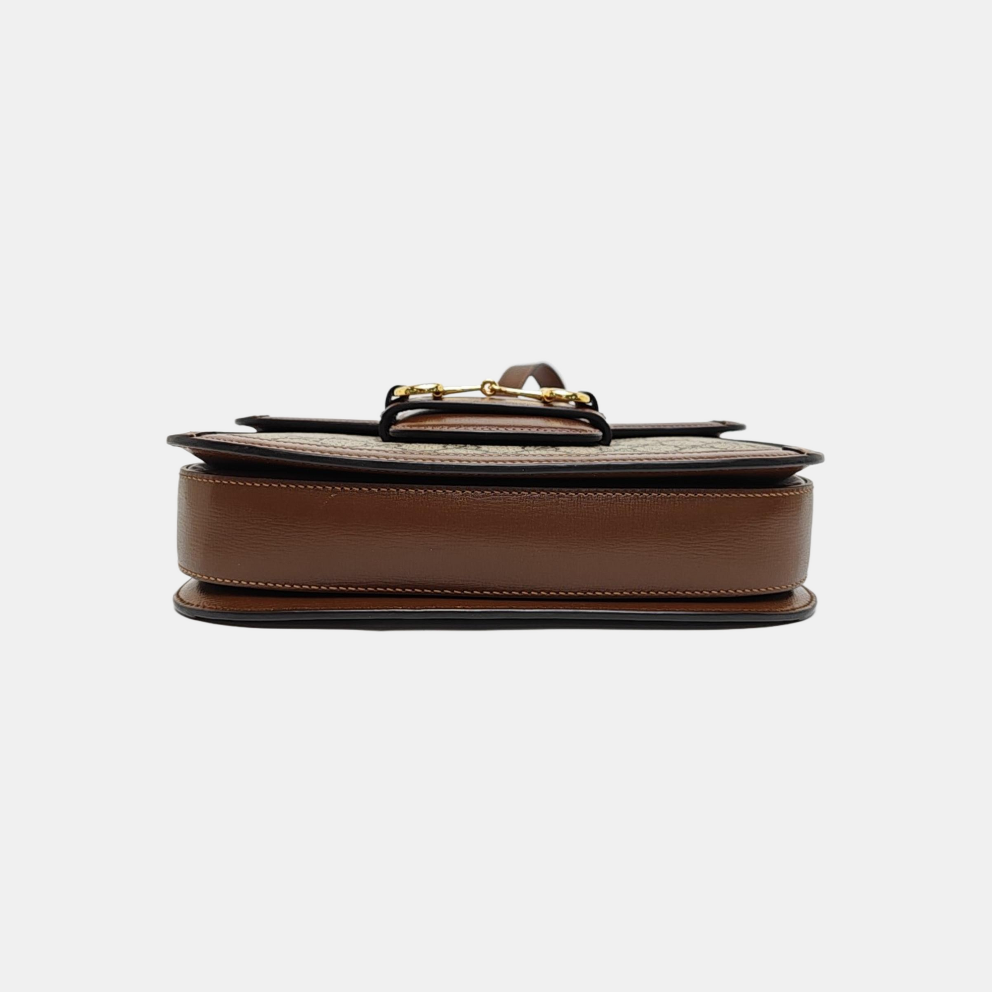 Horsebit 1955 Medium Monogram Coated Canvas Beige