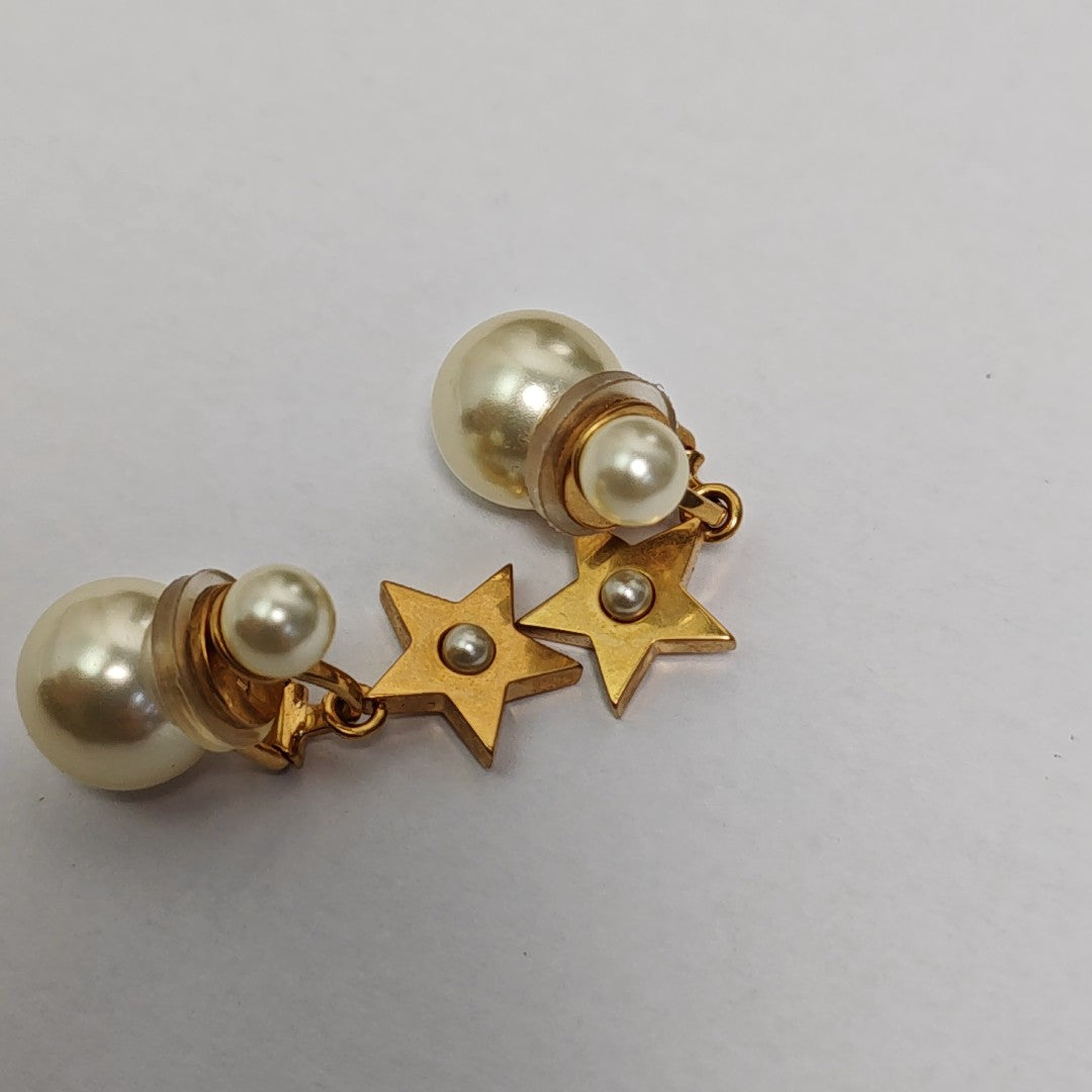 J'adior Metal White Clip On Earrings